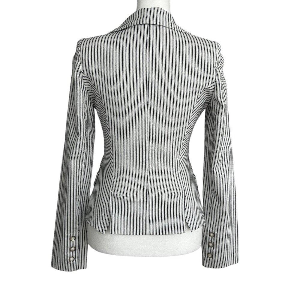 Rampage Y2K Preppy Long Sleeve Pinstripe Fitted Blazer Jacket (Small) - Picture 3 of 16